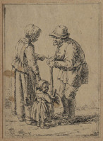 TvB G 0521
          <br/>
          Staande vrouw met kind aan de hand in gesprek met een boer
          <br/>
          <em>Chalon, Christina (1748-1808)</em>